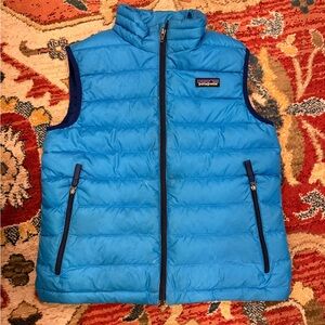 Patagonia Kids Blue Puffer Quilted Vest Medium